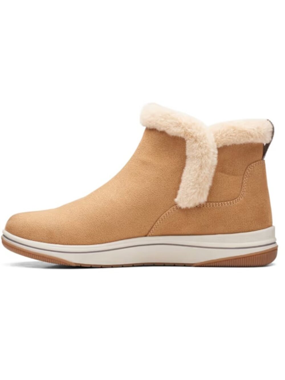Clarks Breeze Fur Ankle Booties Tan Faux Fur Size 7W NWT - Picture 4 of 7